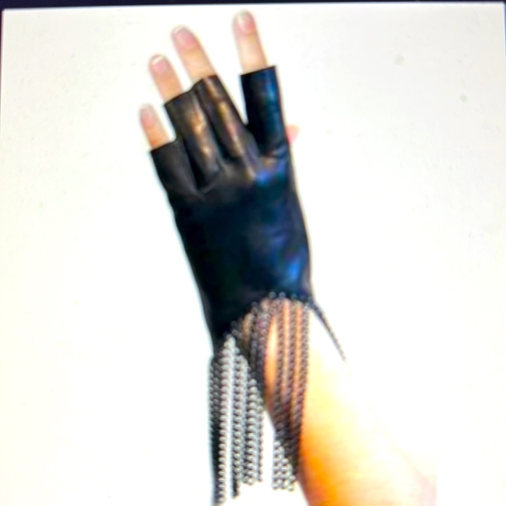 Lauren Urstadt Chain Fringe Fingerless Gloves